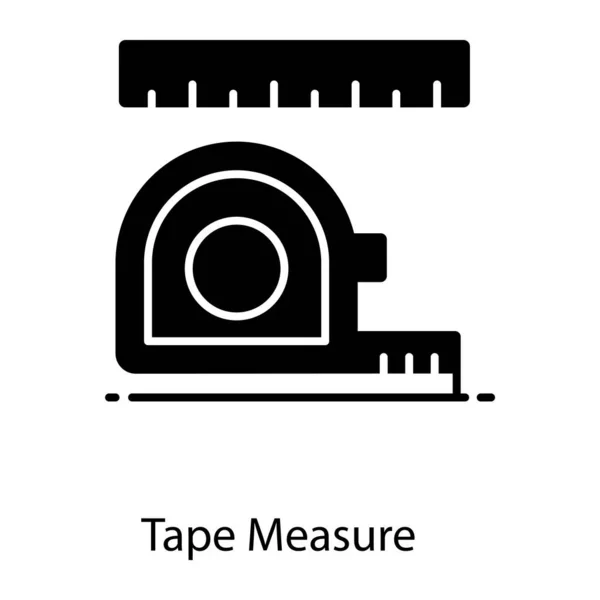 テープメジャーアイコンの測定 フラットデザインのためのテーラーメイドによって使用されるスケール — ストックベクタ
