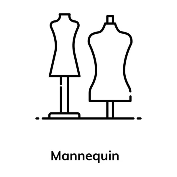 Fashion Design Jurk Dummy Platte Icoon Van Mannequin Vector — Stockvector