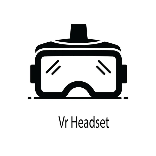 ヘッドマウントデバイス 仮想現実ヘッドセットのアイコン — ストックベクタ