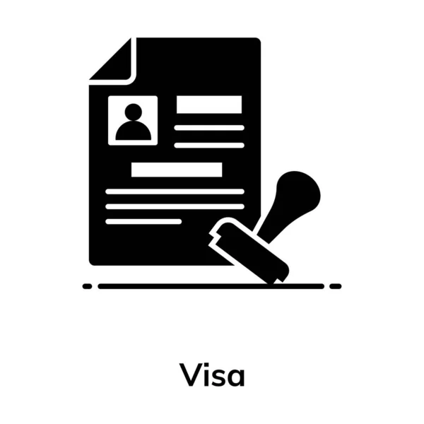 Eine Ein Und Ausreisegenehmigung Design Des Visasymbols — Stockvektor