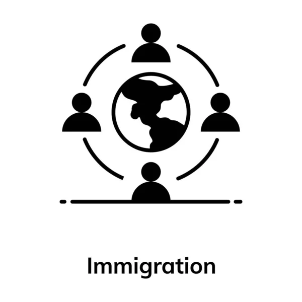 Passar Entrar Num País Para Efeitos Residência Permanente Imigração — Vetor de Stock