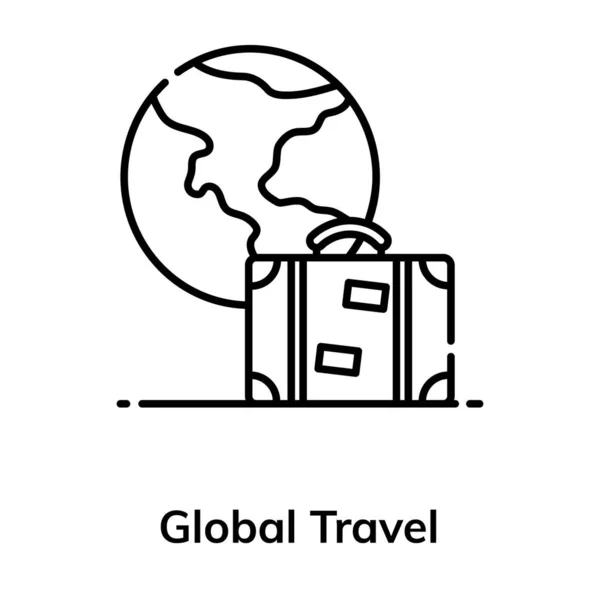 Globo Com Design Vetor Mala Viagem Global —  Vetores de Stock