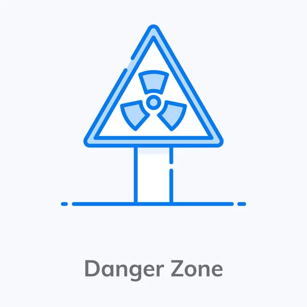 Sinal Radiação Bordo Mostrando Ícone Zona Perigo — Vetor de Stock