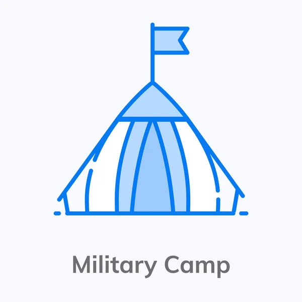 Значок Размещения Открытом Воздухе Плоский Векторный Дизайн Военного Лагеря — стоковый вектор