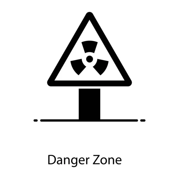 Radiation Sign Board Showcasing Danger Zone Icon — Stock Vector
