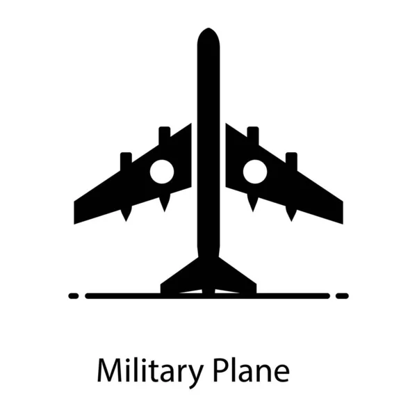 平面ベクトルスタイルの軍用機のアイコン — ストックベクタ
