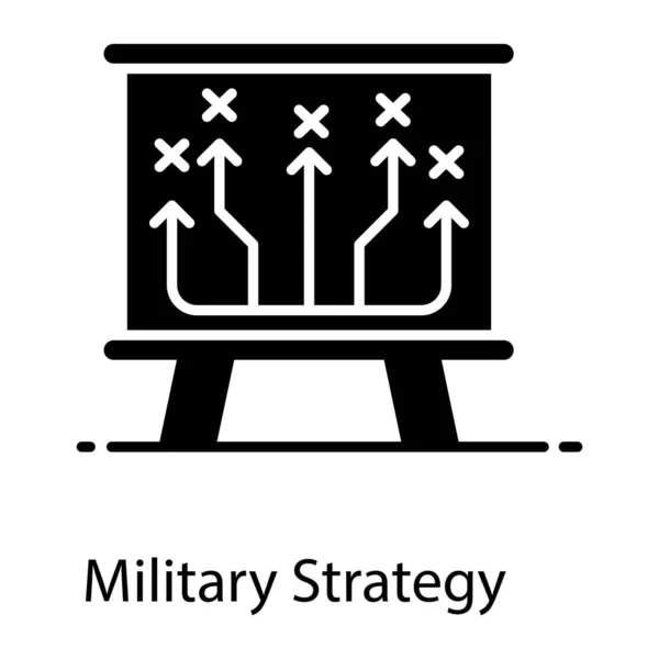 Ikonen För Militär Strategi Platt Vektor Design — Stock vektor