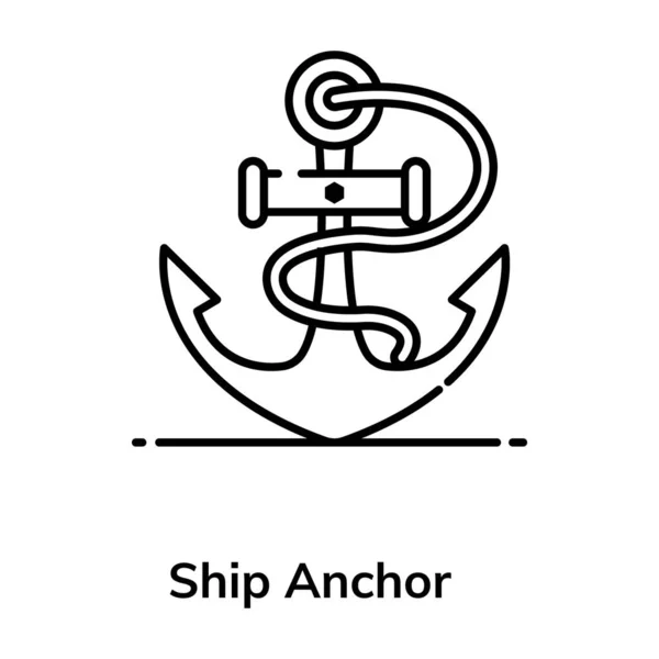 Hafenwerkzeug Schiffsanker Symbol Flachen Vektor Design — Stockvektor