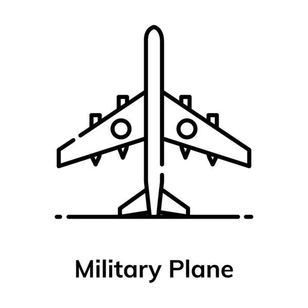 Une Icône Avion Militaire Dans Style Vectoriel Plat — Image vectorielle