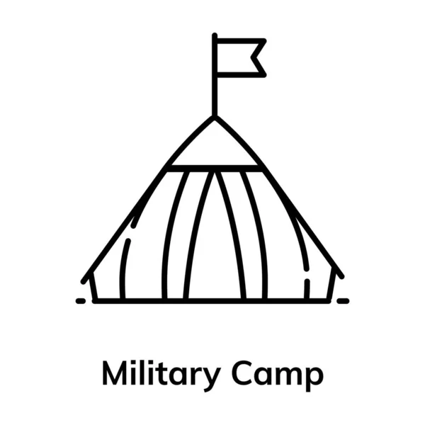 Значок Размещения Открытом Воздухе Плоский Векторный Дизайн Военного Лагеря — стоковый вектор