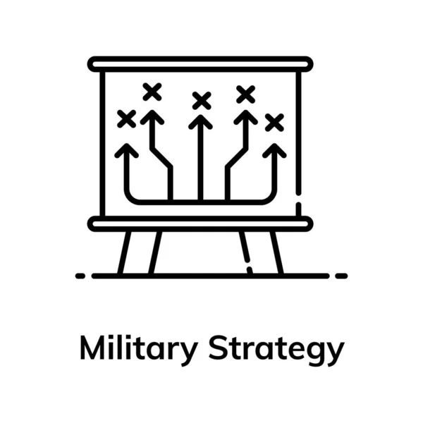 Ikonen För Militär Strategi Platt Vektor Design — Stock vektor