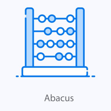 Temel sayım eğitimi, abaküs vektör tasarımının düz simgesi 