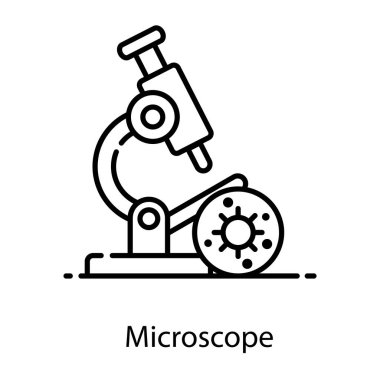 Mikroskobun düz tasarımı, bir laboratuvar araştırma ekipmanı. 