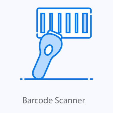 Barkod tarayıcı simgesi kavramını gösteren fiyat etiketli tarama makinesi