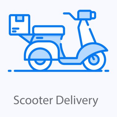 Modern vektör tasarımında scooter dağıtım simgesi