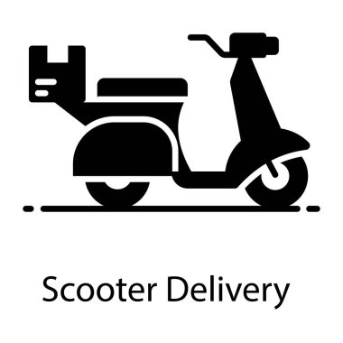Modern vektör tasarımında scooter dağıtım simgesi