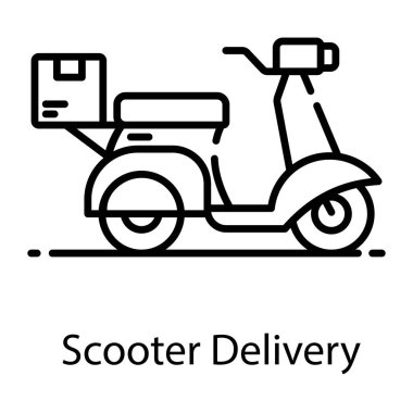 Modern vektör tasarımında scooter dağıtım simgesi