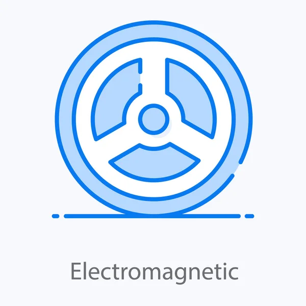 Electromagnetic Icon Flat Design Interrelation Electric Current Magnet — Stock Vector