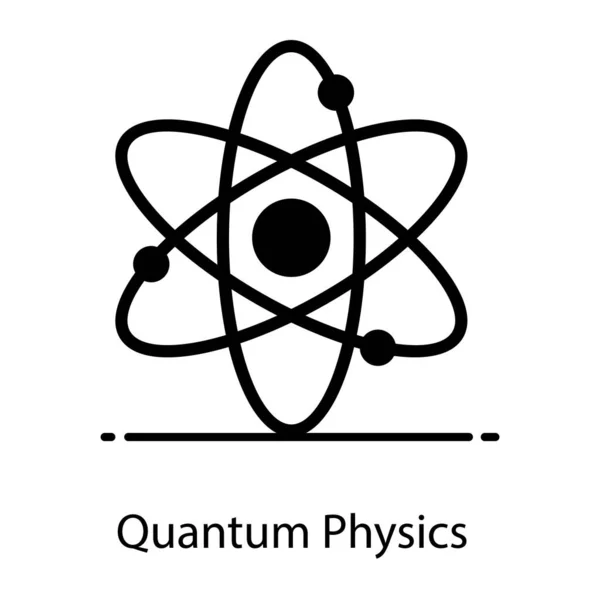 Ένα Επίπεδο Διανυσματικό Στυλ Της Κβαντικής Φυσικής Επεξεργάσιμο Εικονίδιο — Διανυσματικό Αρχείο