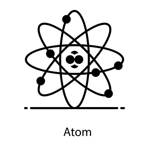 Flat Vector Style Quantum Physics Atom Editable Icon — Stock Vector