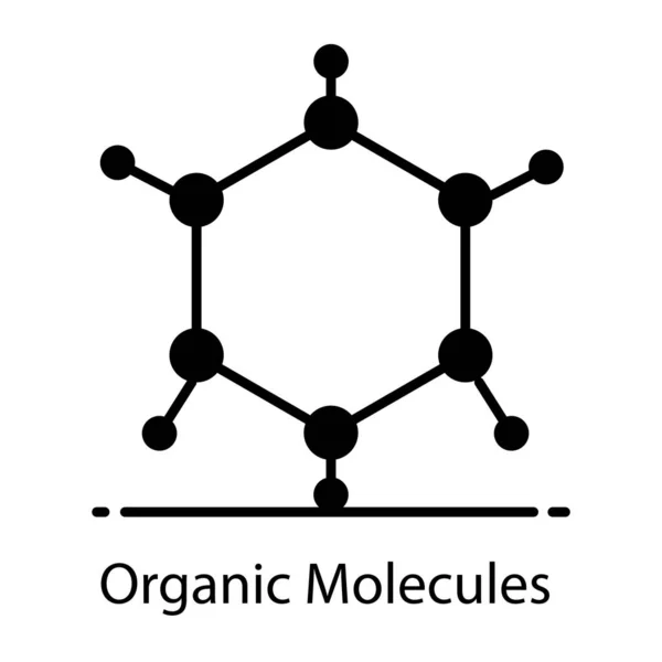 Плоский Векторний Дизайн Піктограми Структури Органічної Молекули — стоковий вектор