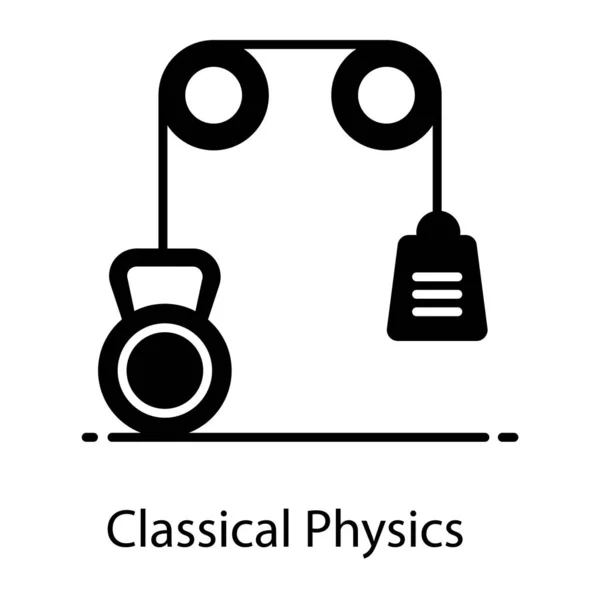 Ícone Física Clássica Design Vetorial Plano —  Vetores de Stock