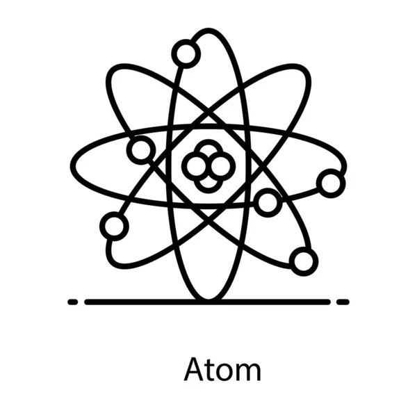 Plochý Vektorový Styl Kvantové Fyziky Upravitelná Ikona Atomu — Stockový vektor