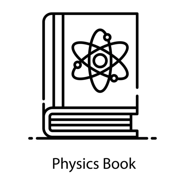 Atom Symbol Książeczce Książka Fizyki Płaskiej Ikonie — Wektor stockowy