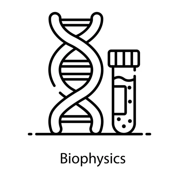 Faixa Dna Com Tubo Ensaio Representando Ícone Biofísico — Vetor de Stock