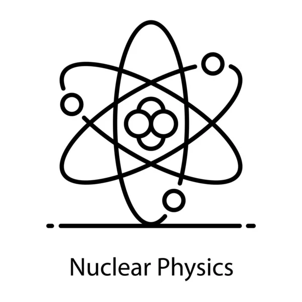 Estilo Vector Plano Física Nuclear Icono Editable — Vector de stock