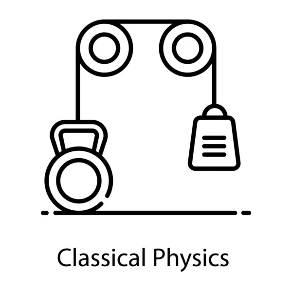 Ícone Física Clássica Design Vetorial Plano —  Vetores de Stock