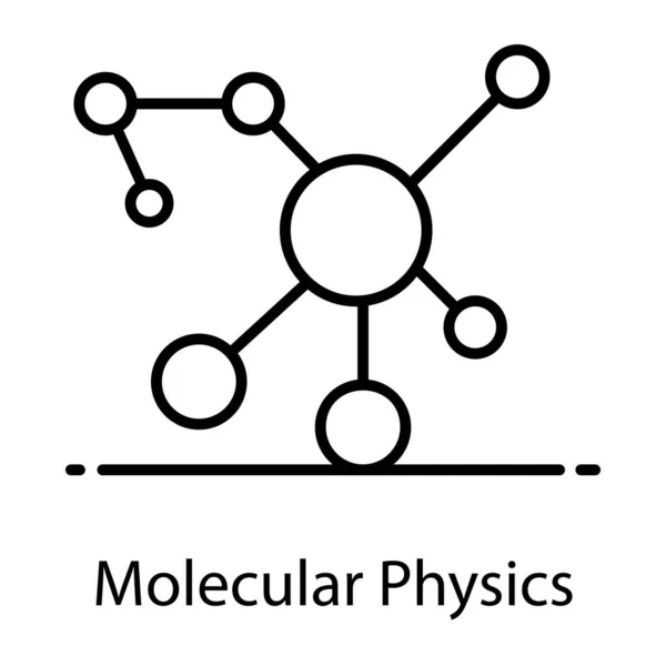 Projeto Vetorial Plano Ícone Física Molecular —  Vetores de Stock