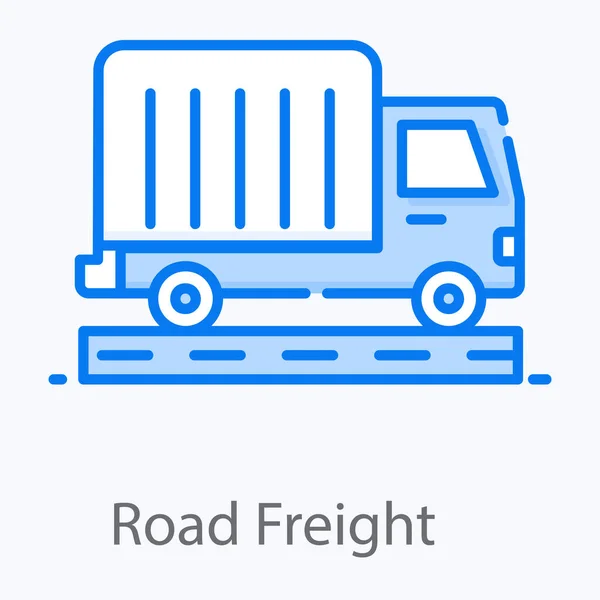 Cargo Transport Vehicle Road Freight Icon Flat Vector — Stock Vector