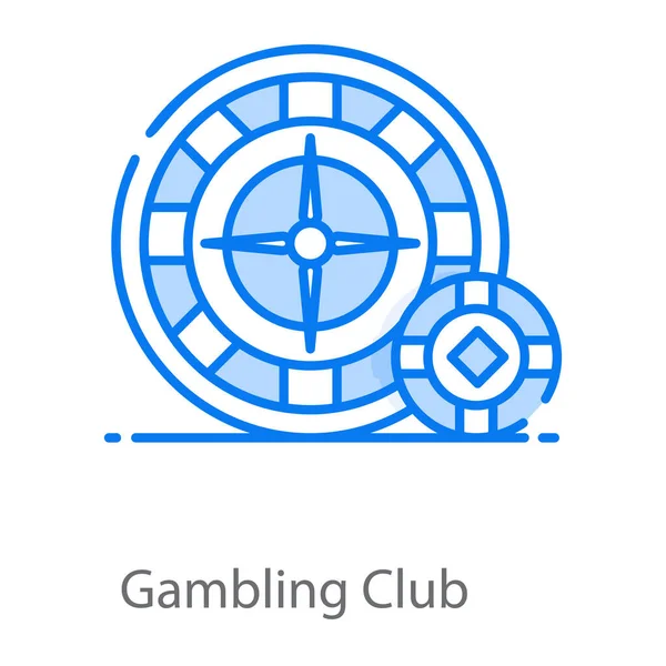 Flaches Vektordesign Der Glücksspiel Club Ikone — Stockvektor
