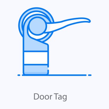 Kapı tokmağı simgesinin modaya uygun düz vektör tasarımı