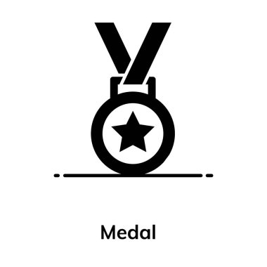 Yıldız madalya simgesi düz stil, başarı konsepti vektörü 