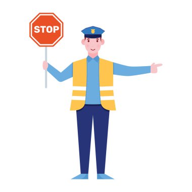Düz bir trafik polisi çizimi 