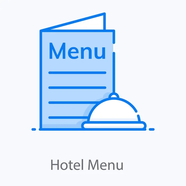 Κάρτα Μενού Φαγητού Εικονίδιο Μενού Ξενοδοχείου Επίπεδη Σχεδίαση — Διανυσματικό Αρχείο