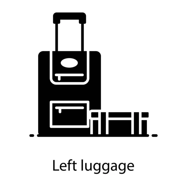 トロリーバッグベクトル 左荷物アイコンのフラットデザイン — ストックベクタ