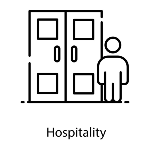 Accueil Chaleureux Par Hôte Concept Icône Hospitalité — Image vectorielle