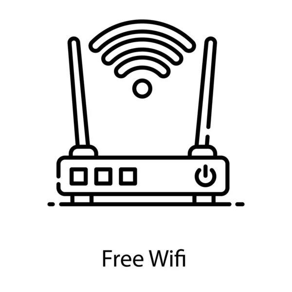 ルーターデバイスとの信号 フラットベクトルでの無料のWifiアイコン — ストックベクタ