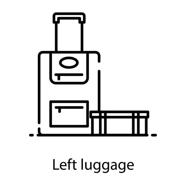 Trolley Taschenvektor Flaches Design Des Gepäckaufbewahrungssymbols — Stockvektor