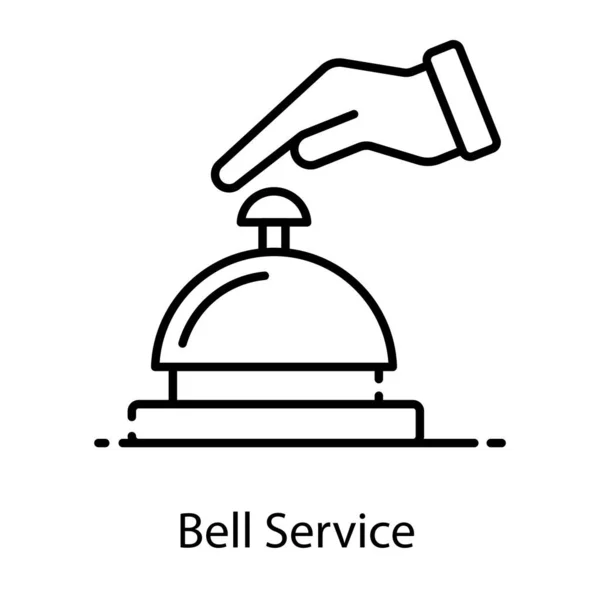 Receptie Bel Met Hand Tonen Bell Service Icoon — Stockvector