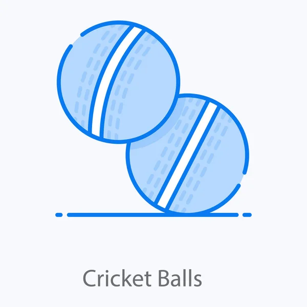 Equipo Deportivo Utilizado Cricket Que Representa Pelotas Cricket — Vector de stock