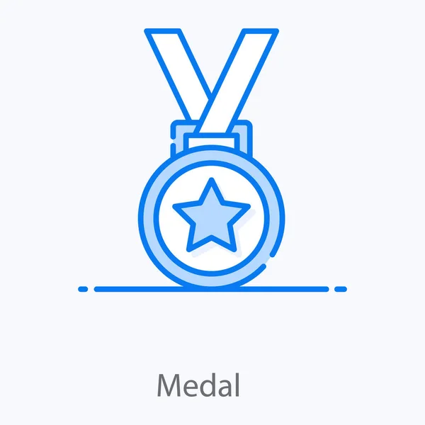 Star Medal Icon Flat Style Achievement Concept Vector — Stock Vector