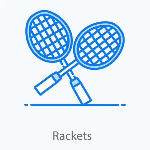 Icône Raquettes Badminton Design Plat — Image vectorielle