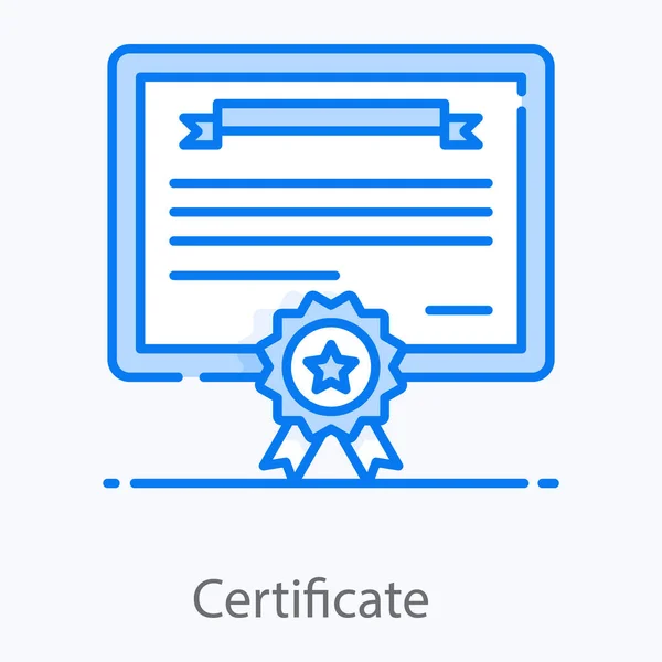 Een Officieel Goedgekeurd Document Plat Ontwerp Van Het Certificaat Pictogram — Stockvector