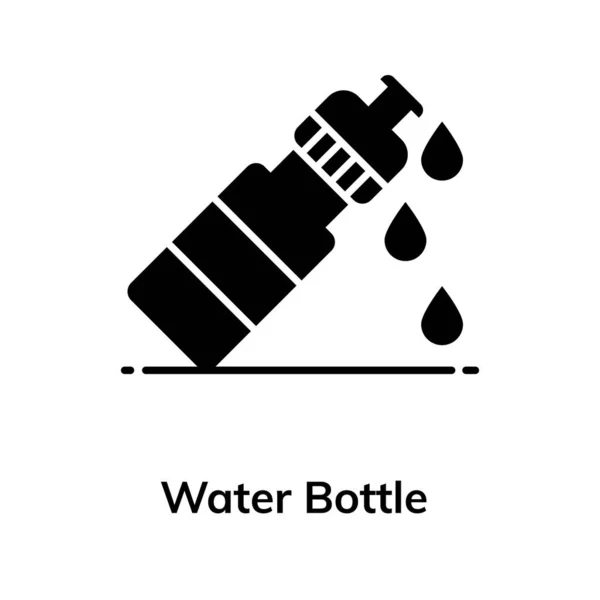 Flat Vector Design Water Bottle Icon — Stock Vector