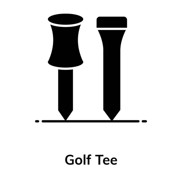 Golf Tee Ikon Szerkeszthető Lapos Design — Stock Vector