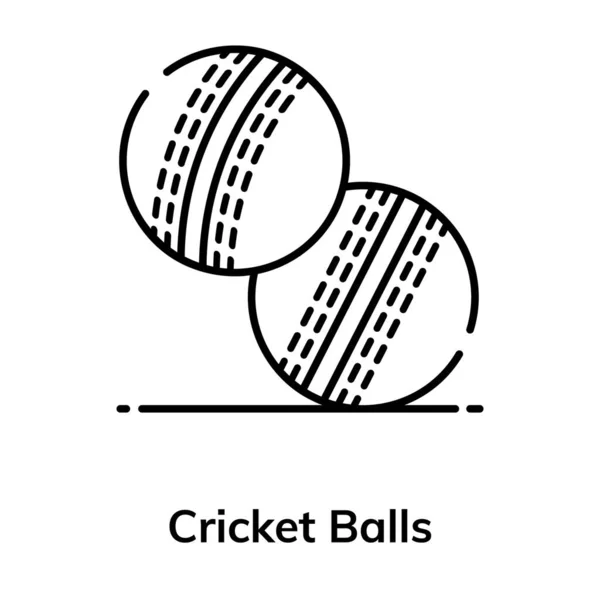 Equipo Deportivo Utilizado Cricket Que Representa Pelotas Cricket — Vector de stock